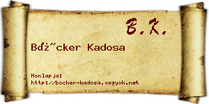 Böcker Kadosa névjegykártya